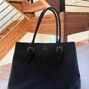 kate spade Black Leather bag with Gold-Tone logo and hardware